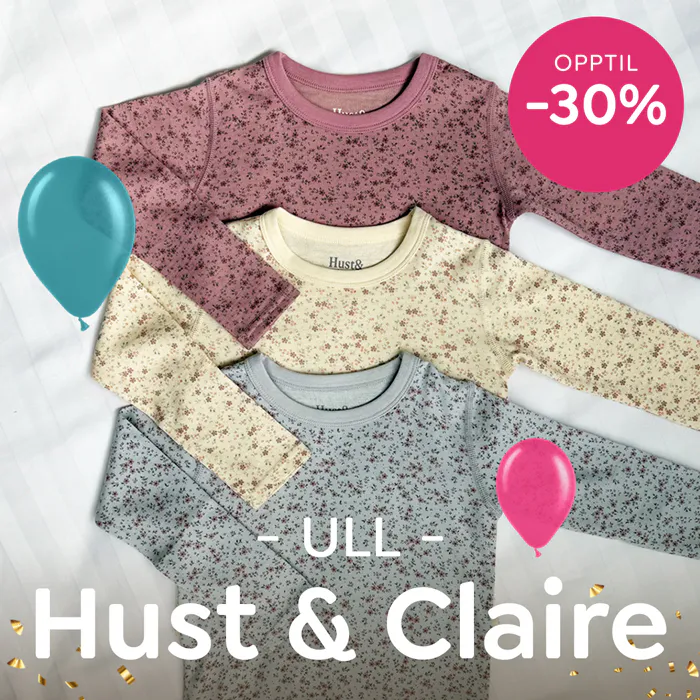 Tilbud på Hust and Claire ullnyheter til baby og barn! Nå opptil 30% rabatt