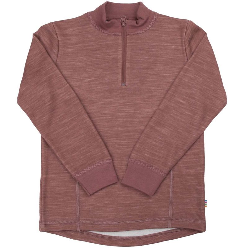 Joha genser m/ half-zip i ull til barn, Drk.Rose