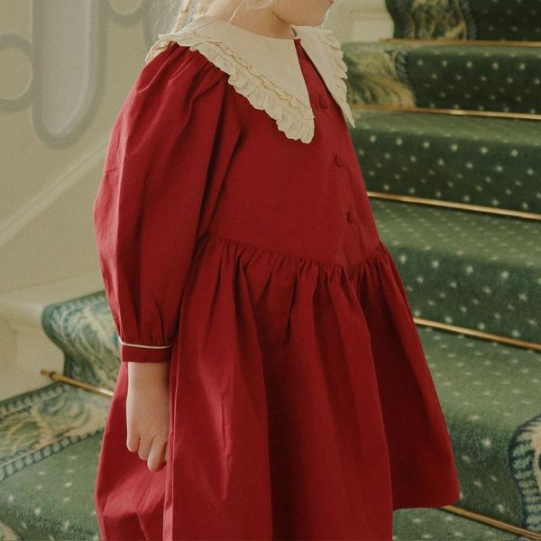 Hovedbilde Konges Sløjd Coeur kjole til barn, Red Dahlia