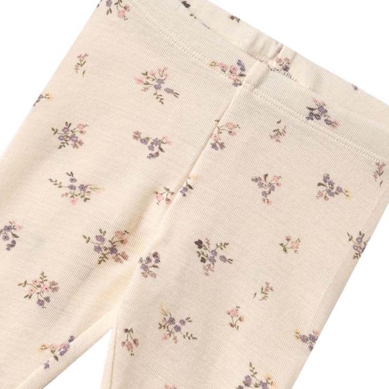 Wheat Agi leggings i ull til baby, Eggshell Flowers