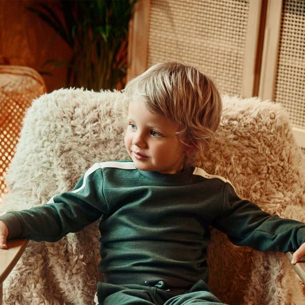 Hovedbilde Gullkorn Syen genser i ull/bomull til barn, Dyp ...