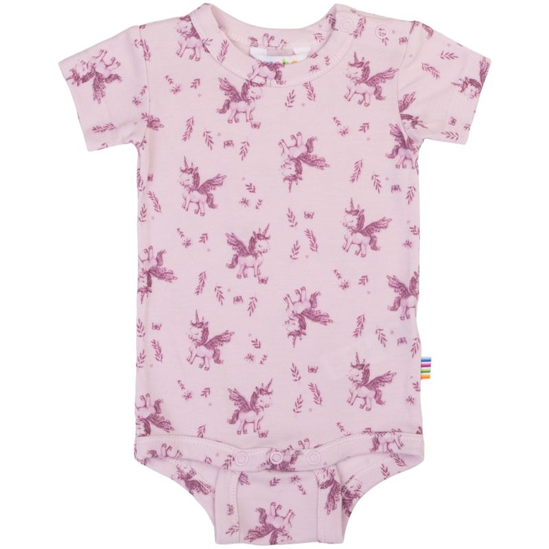 Joha Unicorn & Dino kortermet body i bambus, Pink