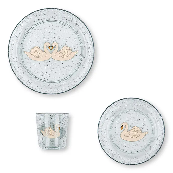 Hovedbilde Konges Sløjd Sparkly spisesett, Swan Blue