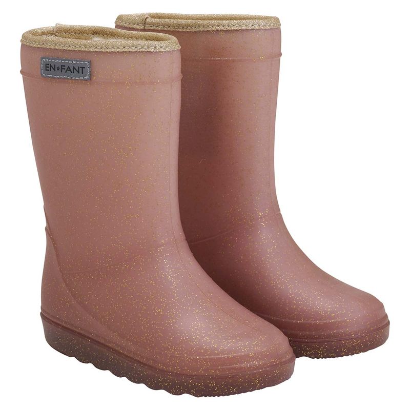 En Fant termostøvler til barn m/glitter, Rose Taupe