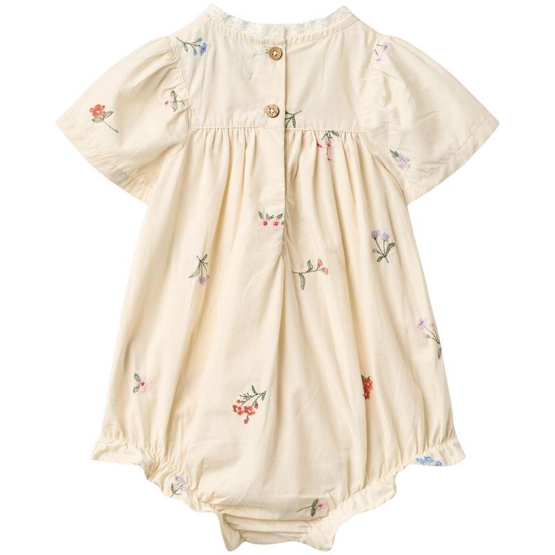 Wheat Margit romper til baby, Ivory Embroidery Flowers