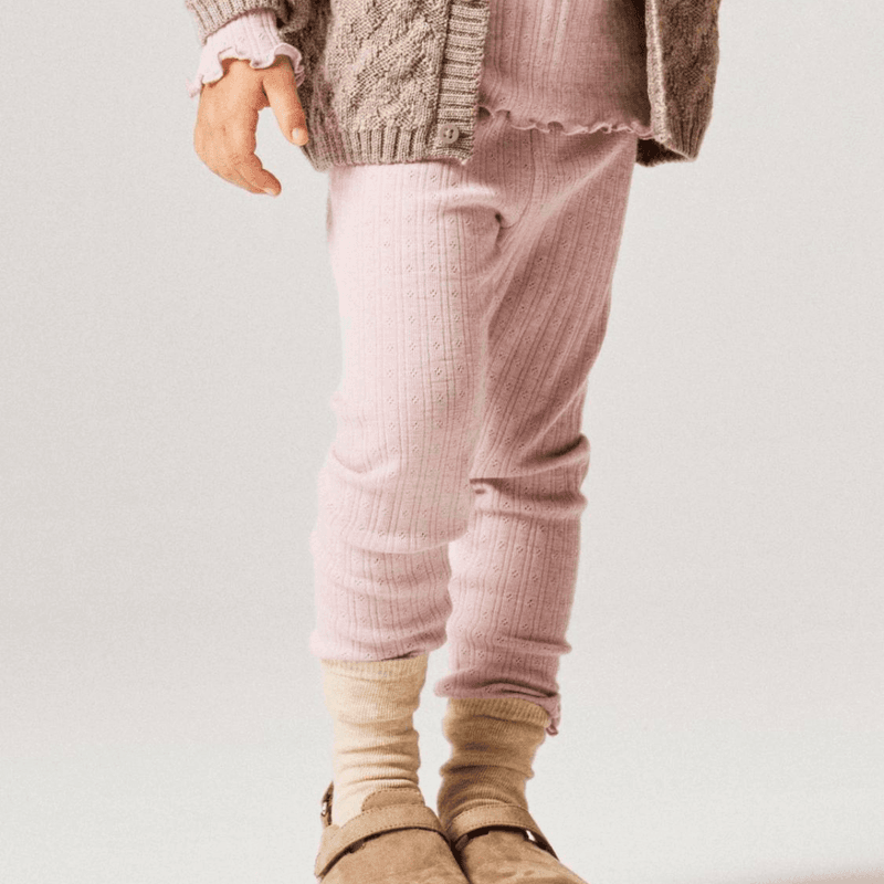 Name It Nmfwossa leggings i ull/silke småbarn, Violet Ice
