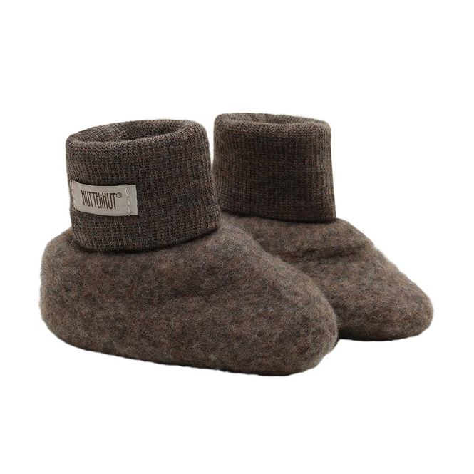 Hovedbilde HUTTEliHUT Ullfleece booties 2-lags, Brown ...