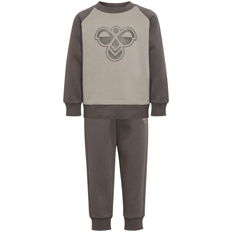 Hummel Mini Reg Bumble joggedress-sett, Dark Gull Gray