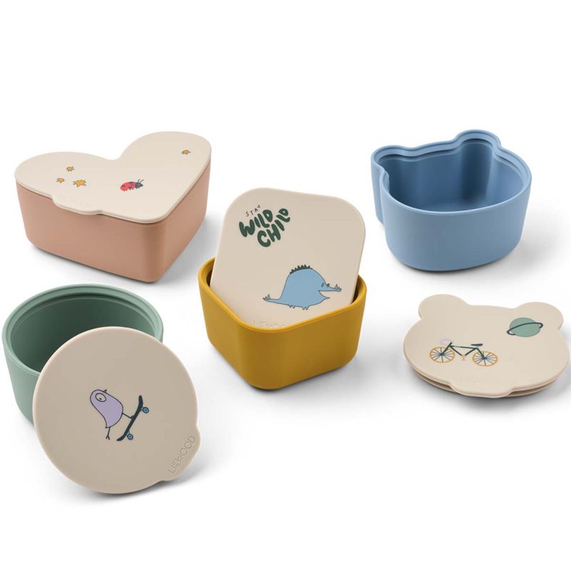 Liewood Toto 4-pack snackbokser, Tamtam/Sandy