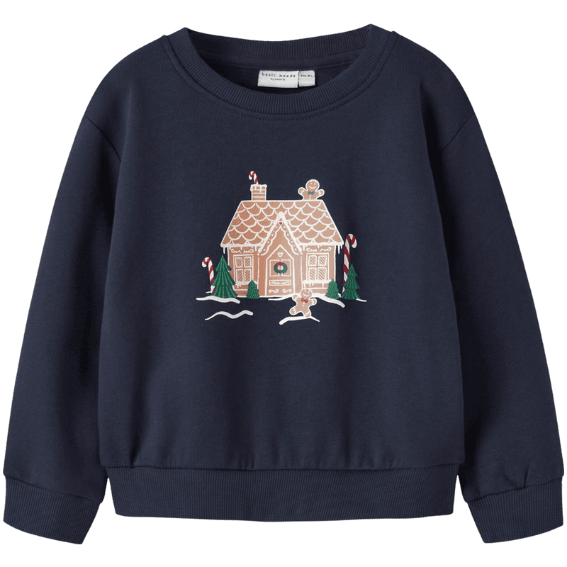 Name It Nmfvismas sweatshirt til småbarn, Navy Blazer